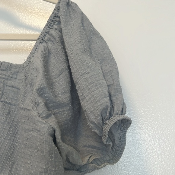 Mini dress blue with button front and puff sleeves - Picture 8 of 8